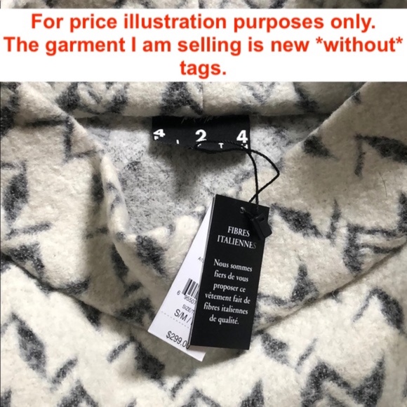 424 FIFTH Chevron Jacquard Poncho in Ivory NWOT - Picture 10 of 10